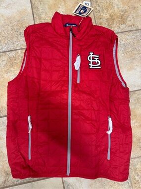 Cutter & Buck St. Louis Cardinals Red Quilted Full-Zip Vest with Team Patch